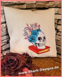 Embroidery file Book Skull...