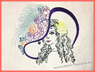 Embroidery Design Lady Rose...