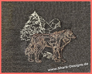 Embroidery Design Wolf-2 in...