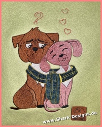 Embroidery file dog love in...