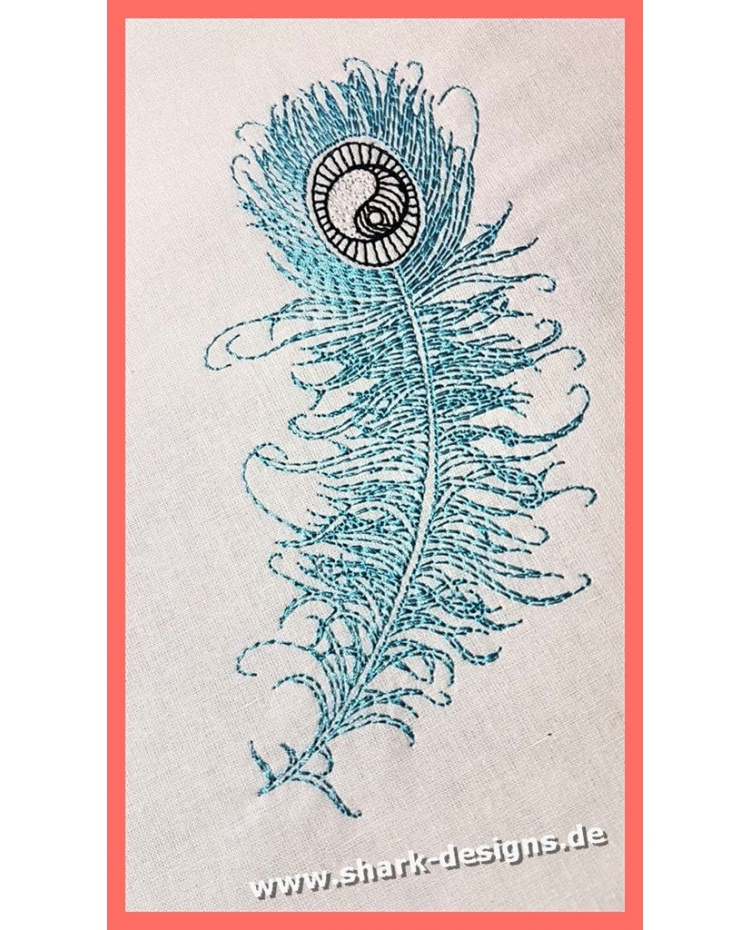 Machine Embroidery Design Peacock feather – 2 sizes