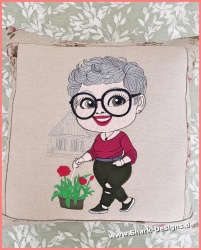 Embroidery file Garden Lady