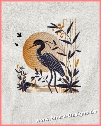 Embroidery file heron