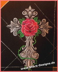 Cross Rose embroidery file...